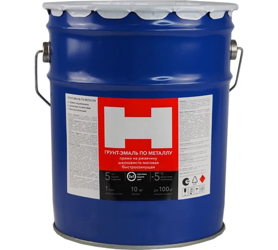 Грунт-эмаль по ржавчине HAMMERTON 3в1, желтая, 10 кг 1 205902 1