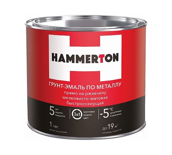 Грунт-эмаль по ржавчине HAMMERTON 3в1, желтая, 10 кг 1 205902 1