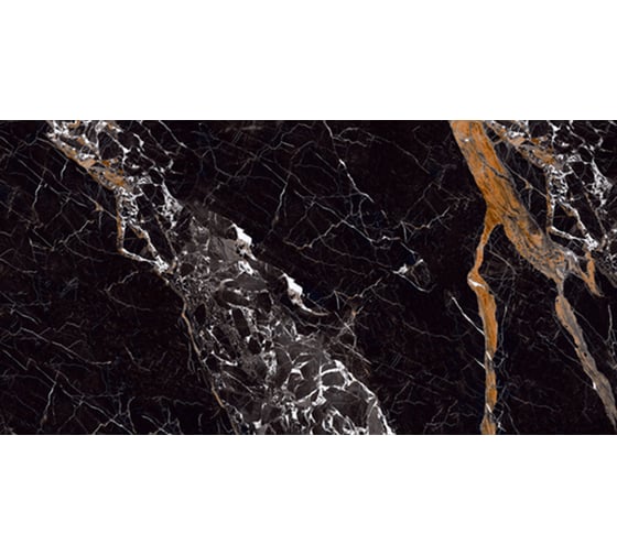 Керамогранит NOVIN CERAM YAZD TILE SATYAR BLACK полированный, ректифицированный, размер 60x120 см, упак. 3 шт., 2,16 кв. м КА-00001086
