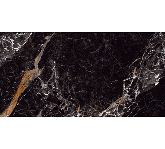 Керамогранит NOVIN CERAM YAZD TILE SATYAR BLACK полированный, ректифицированный, размер 60x120 см, упак. 3 шт., 2,16 кв. м КА-00001086