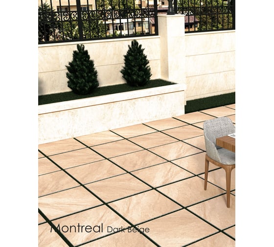 Керамогранит NOVIN CERAM YAZD TILE Montreal Dark Beige окрашенная в массе 20 мм, матовый, 60x60x2 см, упак. 2 шт., 0.72 кв. м КА-00001450