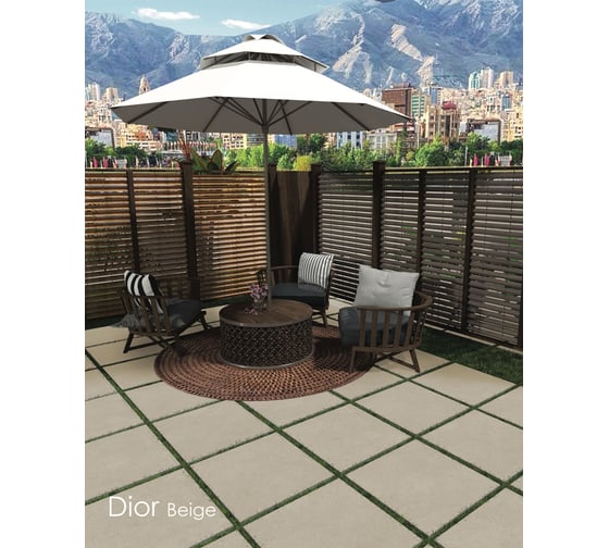 Керамогранит PERSPOLIS TILE AND STONE COMPEX YAZD Dior Beige (20 мм) матовый, 60x60x2 см, упак. 2 шт., 0.72 кв. м КА-00001362