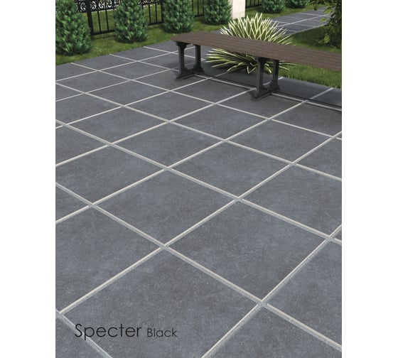 Керамогранит PERSPOLIS TILE AND STONE COMPEX YAZD Specter Black окрашенная в массе 20 мм, матовый, 60x60x2 см, упак. 2 шт., 0.72 кв. м КА-00001352