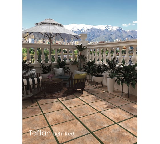 Керамогранит PERSPOLIS TILE AND STONE COMPEX YAZD Taftan Red (20 мм) матовый, 60x60x2 см, упак. 2 шт., 0.72 кв. м КА-00001361