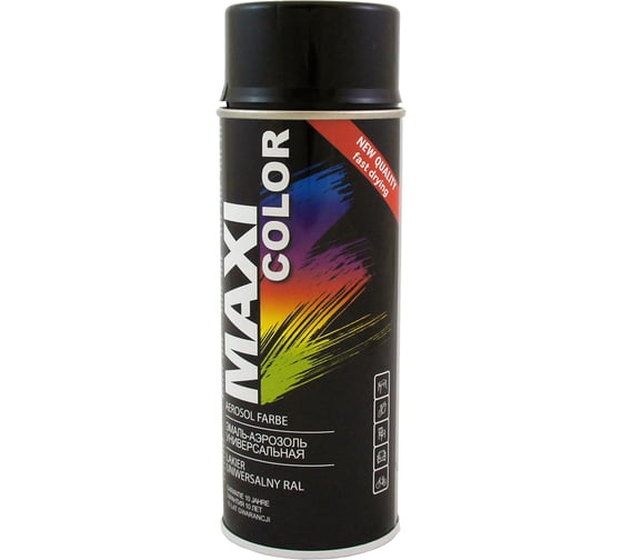 Эмаль-аэрозоль MAXI COLOR транспортная чёрная 0,4 л 9017MX