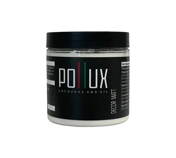 Краска акриловая Pollux белая, матовая, быстросохнущая, Decor Matt для декора / мебели / радиаторов, объем 500 мл, цвет сигнальный белый (RAL 9003)  PDM-9003-05L
