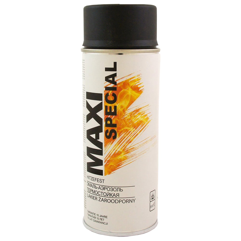 Эмаль-аэрозоль MAXI COLOR термостойкая черная 0,4 л 0008MX - выгодная ...