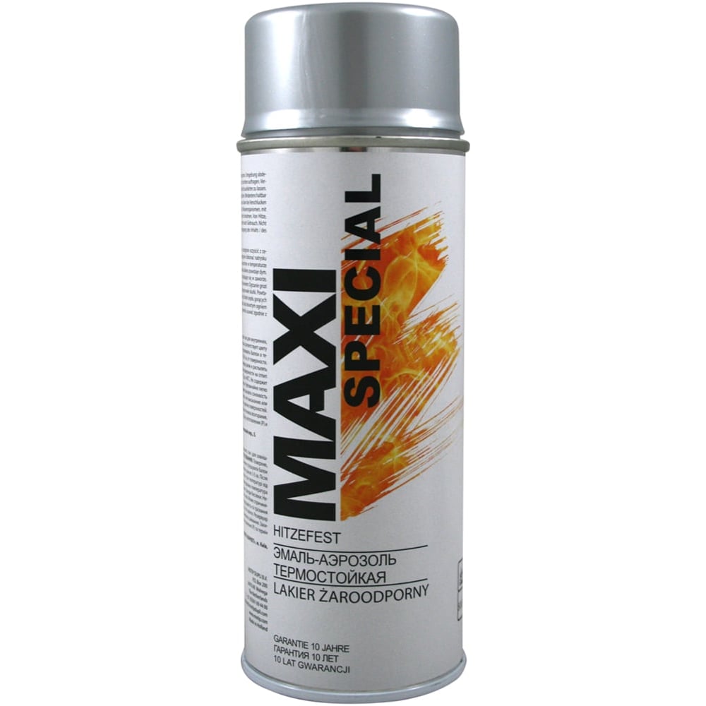 Эмаль-аэрозоль MAXI COLOR термостойкая серебристая 0,4 л 0007MX ...