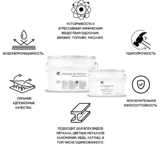Эпоксидный грунт KOVALI PRIMER 2K EPOXY комплект, 20 кг kov.p.8.2.4