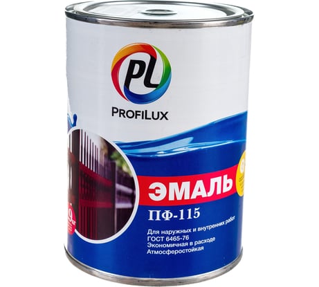 Эмаль Profilux ПФ-115 чёрная глянцевая 9005, 0,9 кг Н0000001960