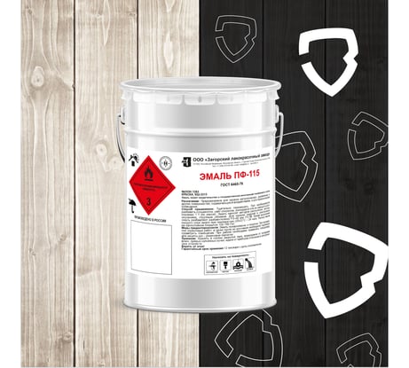 Эмаль ЗАГОРСКИЙ ЛАКОКРАСОЧНЫЙ ЗАВОД ПФ-115 черная 10 кг ZLK05365