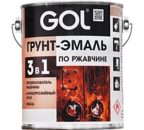 Грунт-эмаль 3в1 по ржавчине Palizh GOL expert коричневый 5 кг 11605987