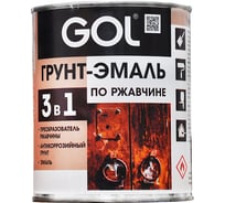 Грунт-эмаль 3в1 по ржавчине Palizh GOL expert черный 0,8 кг 11605917