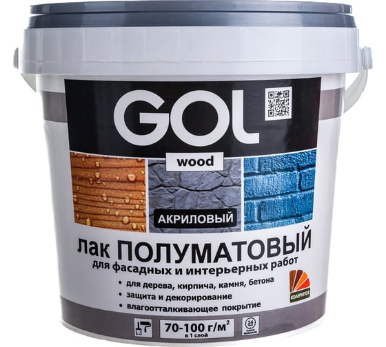 Морозостойкий акриловый лак Palizh GOL полуматовый 0,9 кг 11604402