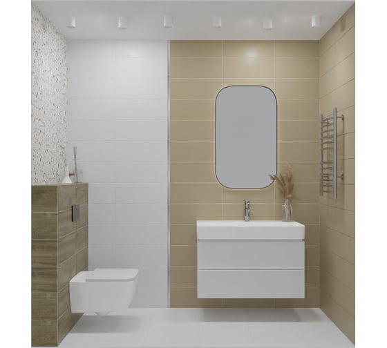 Плитка Azori Ceramica 20,1х50,5 COLORMIX VANILLA 16 шт. в упаковке 00-00108710