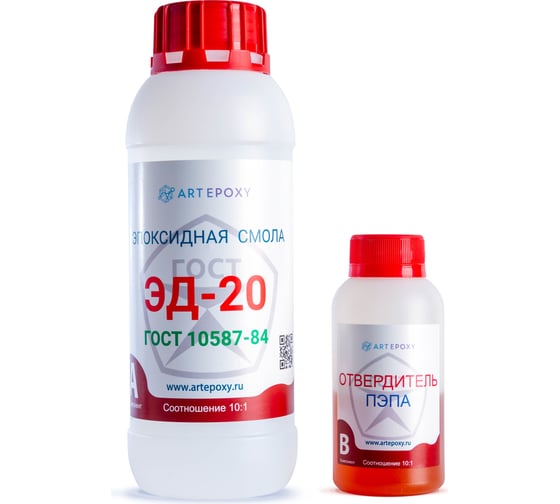Эпоксидная смола ArtEpoxy ЭД-20 500 гр с отвердителем ПЭПА 50 гр Crystal ВИ-21620