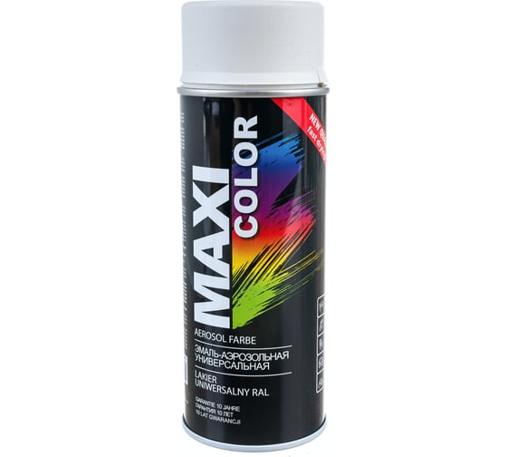 Эмаль-аэрозоль MAXI COLOR белая матовая 0,4 л 9010mMX