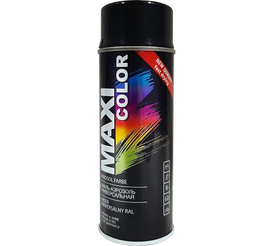 Эмаль-аэрозоль MAXI COLOR черная глянцевая 0,4 л 9005MX