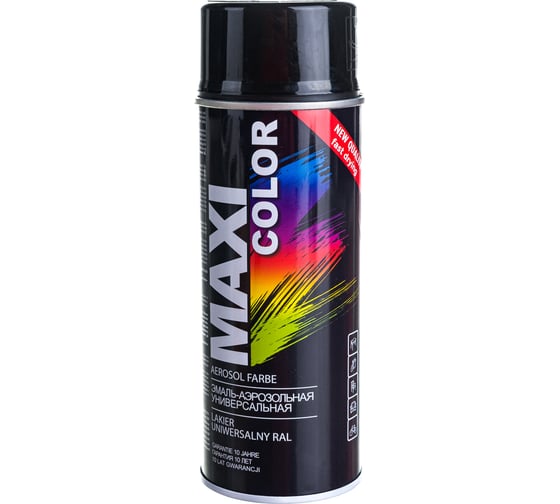 Эмаль-аэрозоль MAXI COLOR черная глянцевая 0,4 л 9005MX