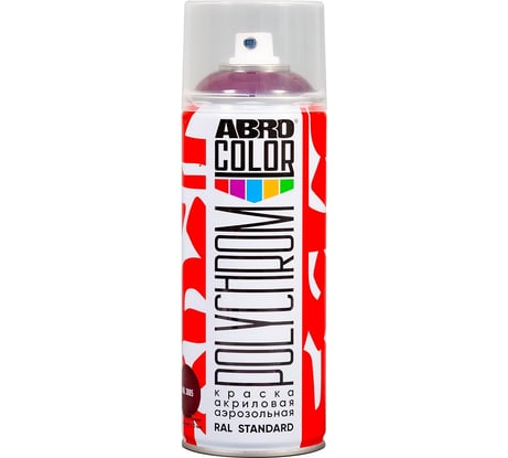 Краска акриловая аэрозольная ABRO POLYCHROM RAL 3005 винно-красный COLOR SP-RAL-3005