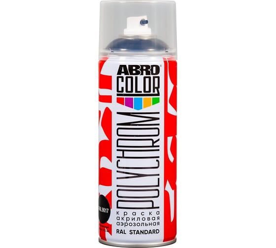 Краска акриловая аэрозольная ABRO POLYCHROM RAL 9017 транспортный чёрный COLOR SP-RAL-9017
