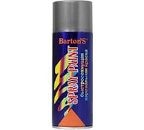 Алкидная аэрозольная краска BARTON'S Spray Paint серая глянец RAL7040, 520 мл BR160