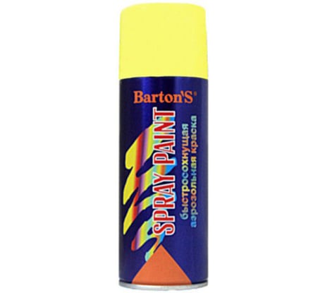 Алкидная аэрозольная краска BARTON'S Spray Paint ЖЕЛТАЯ глянец RAL1018, 520мл BR188