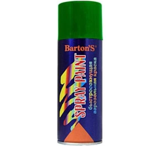 Алкидная аэрозольная краска BARTON'S Spray Paint ЗЕЛЕНЫЙ МОХ глянец RAL 6005, 520мл BR252