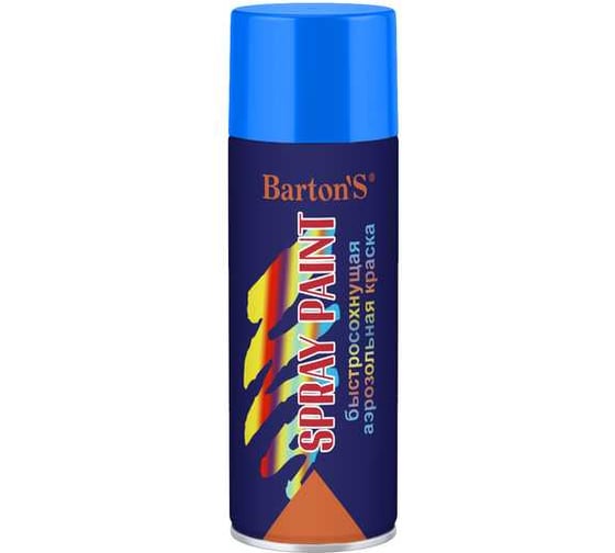 Алкидная аэрозольная краска BARTON'S Spray Paint ГОЛУБАЯ глянец RAL5012, 520мл BR283