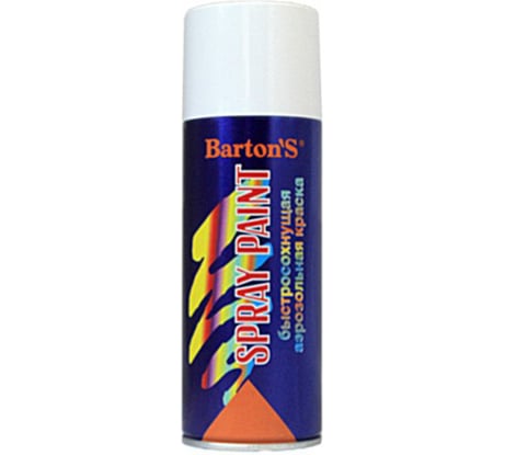 Алкидная аэрозольная краска BARTON'S Spray Paint БЕЛАЯ глянец RAL9003, 520мл BR161