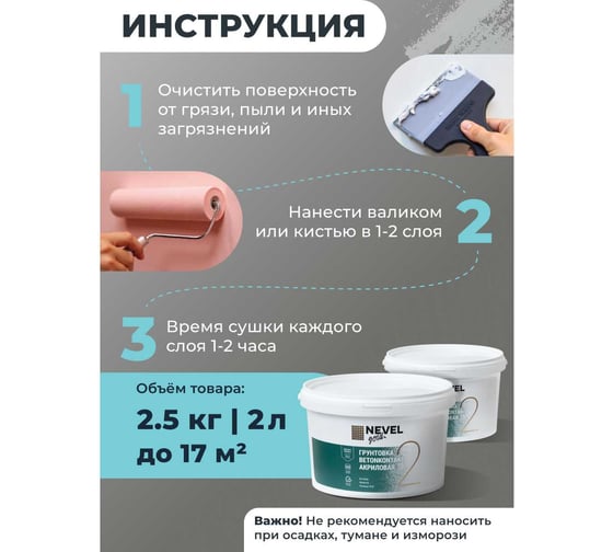 Грунтовка NEVEL GOLD BetonKontakt акриловая 2,5 кг 4607130861790