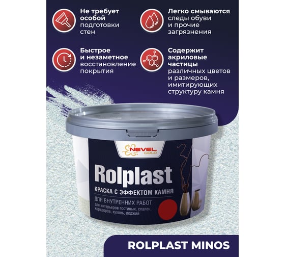 Декоративное покрытие NEVEL GOLD ROLPLAST Minos 2,0 кг 4607130864142