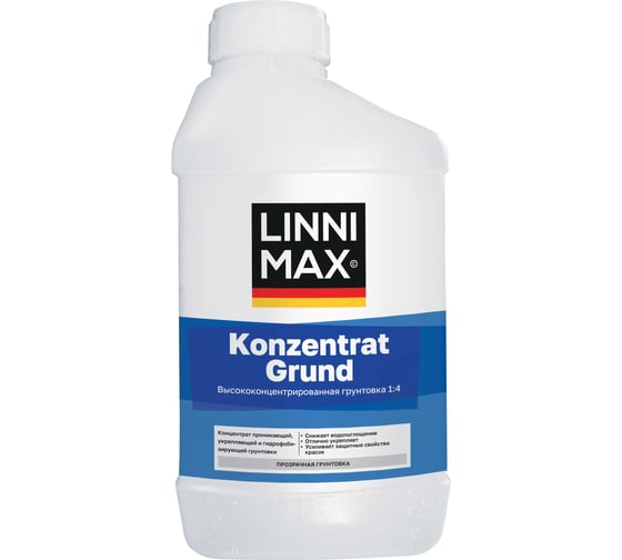 Грунтовка-концентрат водно-дисперсионная LINNIMAX Konzentrat Grund (1:4) / Концентрат Грунт, 0,9 л 948106205 1