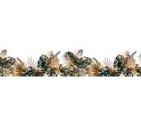 Фартук для кухни на стену ООО Оптион 3000х600х1,5 мм Графичные листья 86731