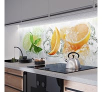 Фартук для кухни на стену ООО Оптион 3000х600х1,5 мм, Цитрусовая свежесть 9837