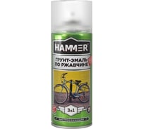 Грунт-эмаль по ржавчине HAMMER 3в1 аэроз. б/с п/мат RAL 6002 лист.-зеленый 520 мл ЭК000135105