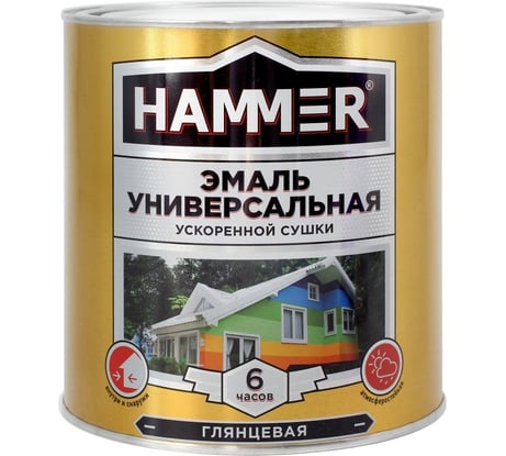 Универсальная эмаль ускоренной сушки HAMMER глянц. белая 2,7 кг ЭК000135040