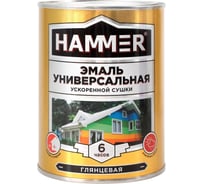 Универсальная эмаль ускоренной сушки HAMMER глянц. зеленая 0,9 кг ЭК000135034