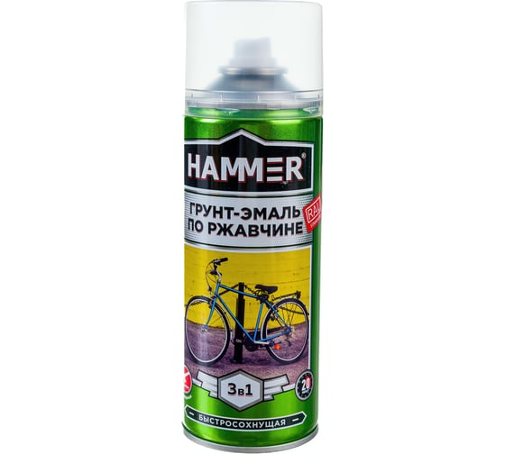 Грунт-эмаль по ржавчине HAMMER 3в1 аэроз. б/с п/мат RAL 9003 сигнал. белый 520 мл ЭК000135100