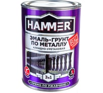 Эмаль-грунт по металлу HAMMER 3в1 АУ п/гл RAL 8017 шоколад.-кор. 0,9 кг ЭК000133623