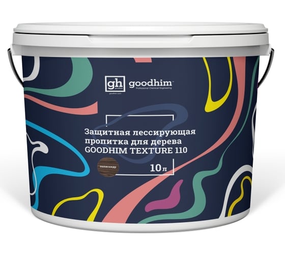 Защитная лессирующая пропитка для дерева Goodhim TEXTURE 110 Палисандр 10 л 71078