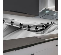 Фартук для кухни на стену ООО Оптион 3000х600х1,5 мм Черные шары 9966