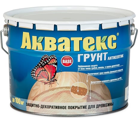 Грунт-антисептик для дерева Акватекс 9 л 246926