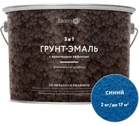 Быстросохнущая краска по металлу с молотковым эффектом Elcon синяя 2кг 00-00461431