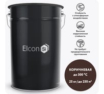 Эмаль Elcon КО-198 атмосферостойкая, до 300 градусов, коричневая,  (RAL 8017), 25 кг 00-00002308
