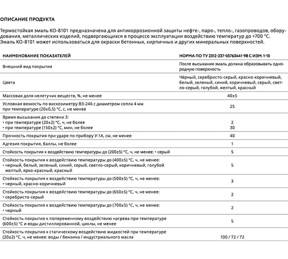 Термостойкая эмаль Elcon КО-8101 черная, (RAL 9005) до 400 градусов, 25 кг 00-00000431