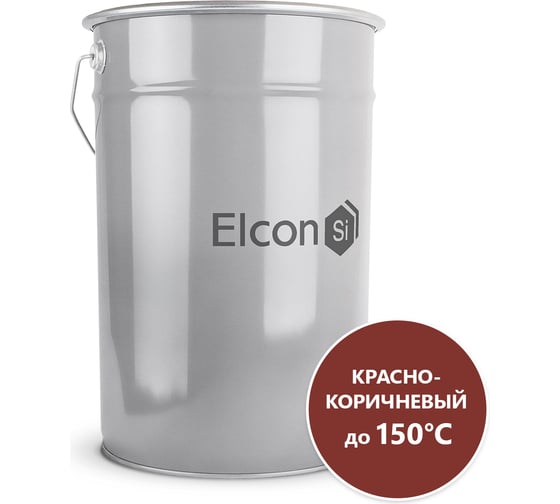 Фасадная эмаль Elcon КО-174 красно-коричневая, (RAL 3009), 25 кг 00-00001682 1