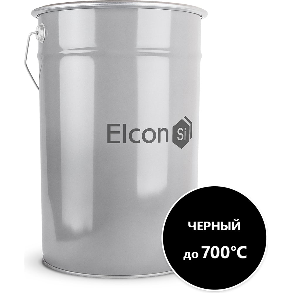 Термостойкая эмаль Elcon КО-8101 черная, (RAL 9005) до 700 градусов, 25 ...