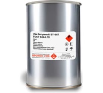 Лак битумный КРОНОС СПб БТ-987, ГОСТ 6244-70, банка 0,8 кг 4605578003284