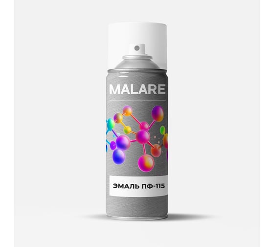 Аэрозольная эмаль MALARE ПФ-115 краска для металла по дереву для минеральных поверхностей антикоррозионная быстросохнущая, RAL 5005, синий, матовая, 520 мл 4660504738814